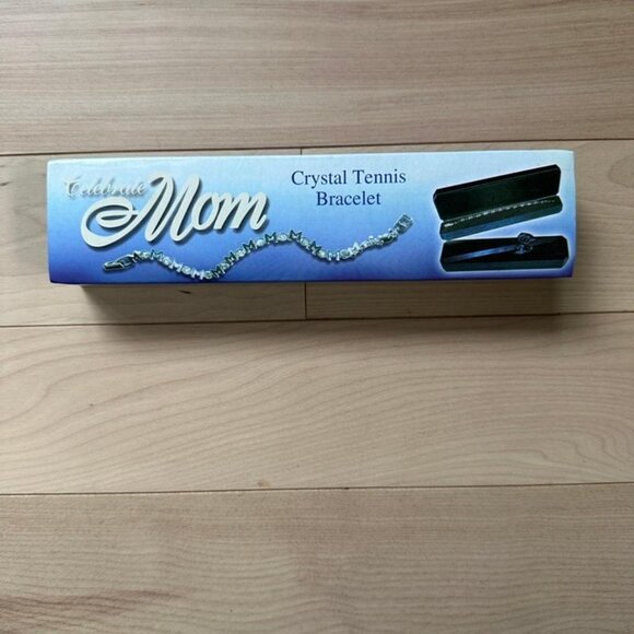 NIB Celebrate Mom Crystal Tennis Bracelet – Silver Tone Rhinestone Gift - Picture 2 of 6